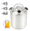 Biere Nettoyage Fut Inox 10L Recipient 3 Tetes avec Couvercle Type A/S Recipient nettoyage fut inox 10L Couvercle 3 tetes adaptable lances Type A ainsi que S Pour fermentation amateur bar hotel