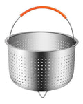 a Vapeur304 Panier Acier Inoxydable Legumes Panier Vapeur Cuiseur a Riz Vapeur Panier Autocuiseur Panier Vapeur Avec Poignee Recouverte de Silicone pour la Cuisson Des Legumes ainsi que Des Aliments