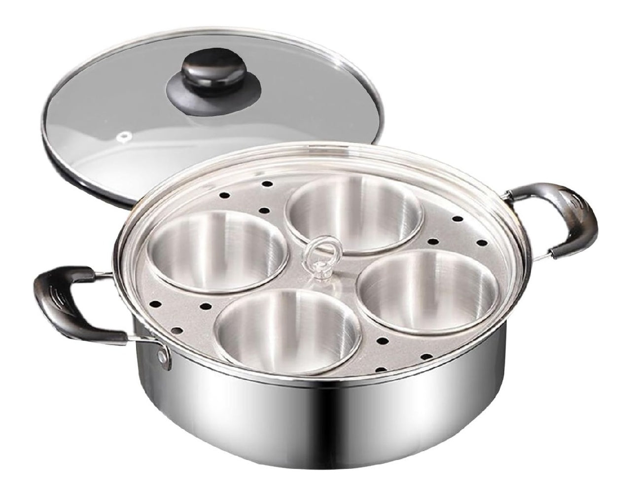 Cuiseur a ?ufs Poches En Acier Inoxydable Poele cuiseur destine a la preparation 4 Tasses Pour PetitDejeuner Poche Cuisson PetitDejeu