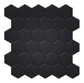 De 10 Lot Feuilles De Carreaux Muraux Autocollants De 16 Mm D'epaisseur Carreaux Hexagonaux Noirs Mats Pour Decoration De Cuisine Salle De Bain Maison