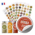 210 dans autocollants fran?ais pour bocaux a epices etiquettes cuisine de couleur destine a pots a epices resistants a l'eau et a l'huile ronds 38 mm avec autocollants supplementaires vierges